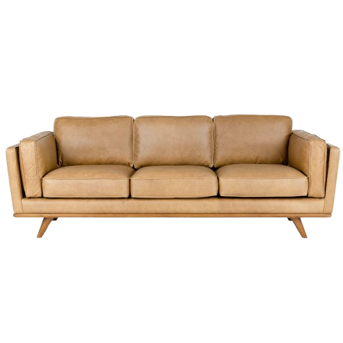 The Cache' Leather Solid Wooden Frame Sofa