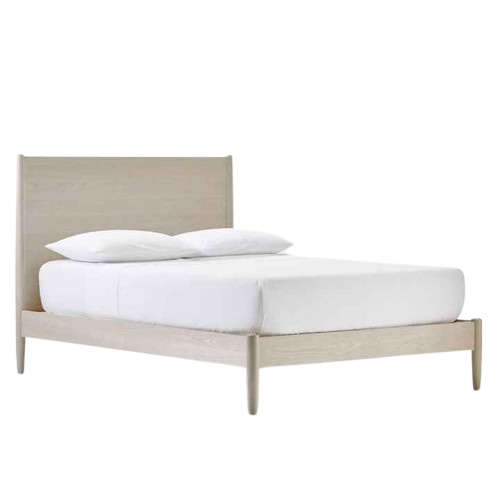 Luxury High Quality Mid-Century Design Bed Indoor Bedroom Furniture Solid Wood Beds