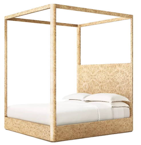 Italian Bedroom Solid Oak Wood Canopy Frame Bed