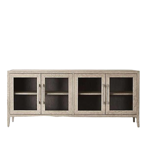 4-Doors Solid Oak Wood Display Buffet