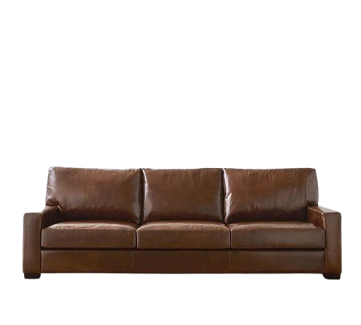 Brown Leather Three Seat Sofa
