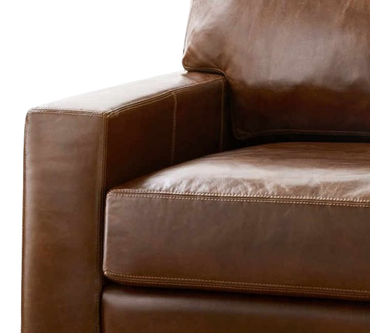 Brown Leather Three Seat Sofa
