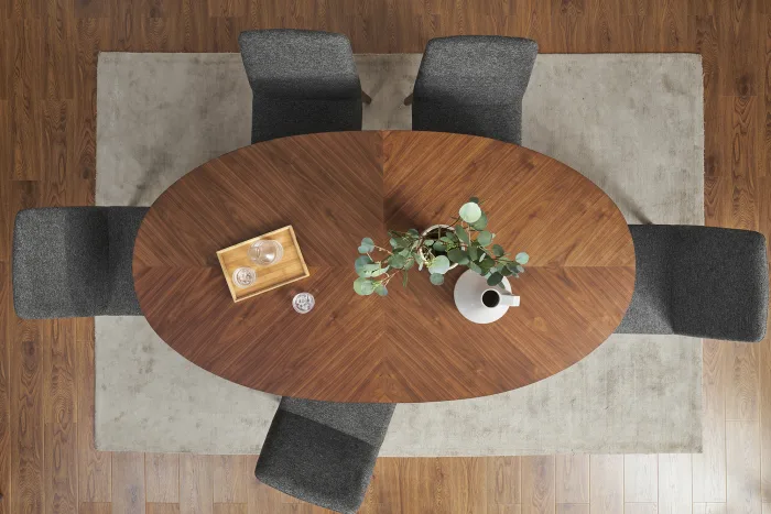 Solid Oak Wood 6 Seats Dining Table