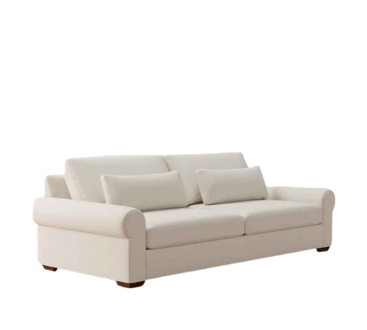 European Nordic Style Sofa Ultra-Soft Furniture Loveseat Roll Arm Deep Seat Upholstered Sofas