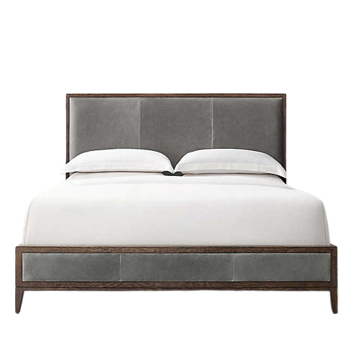 The Ava Bed Tailored Upholstery Leather Solid Wooden Leather Frame Beds