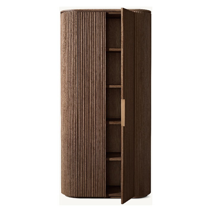 Solid Brown Oak Wood Cabinet