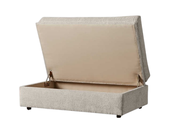 Moore Ottoman Fabric Gray Storage Living Room Furniture Space Saving Ottoman