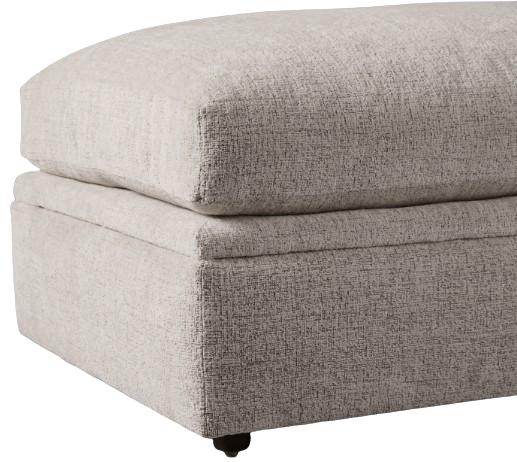 Moore Ottoman Fabric Gray Storage Living Room Furniture Space Saving Ottoman