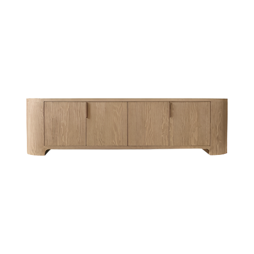 Oak Wood Bronte 4-door Media Console