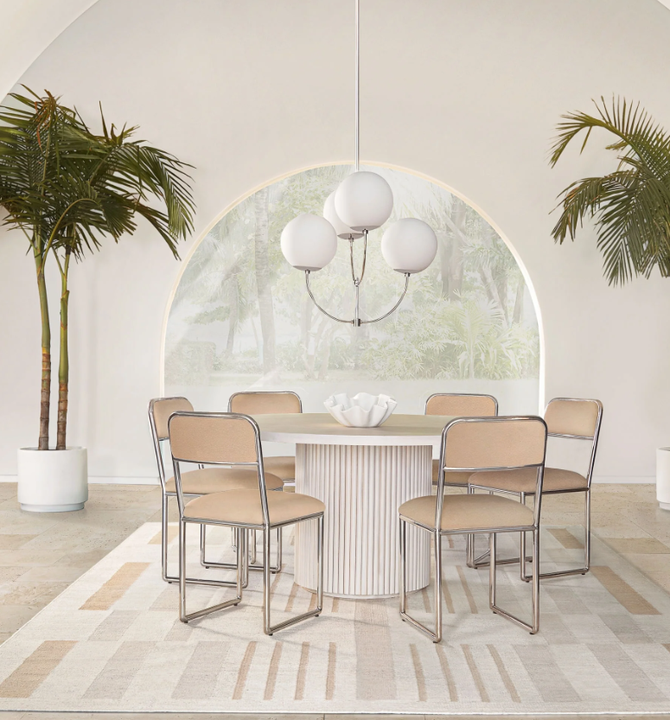 White Indoor Round Solid Wooden Dining Tables