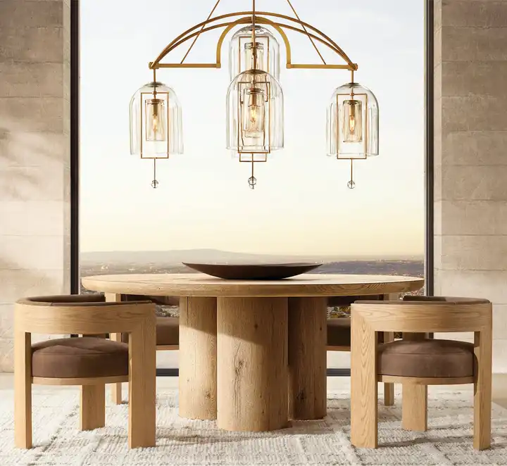 Perry Solid Oak Wood Plank Dining Tables