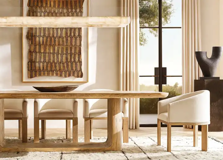 Solid Wood Plank Dining Table For Home