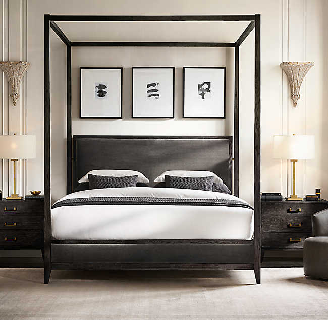Canopy Solid Oak Wooden Bed