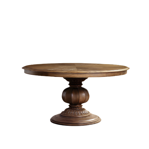 Oak Solid Wooden Round Dining Table