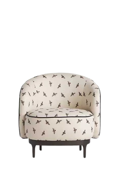 Cozy Seat Natural Wooden Legs Linen Upholstery Fabric Occasional Chairs