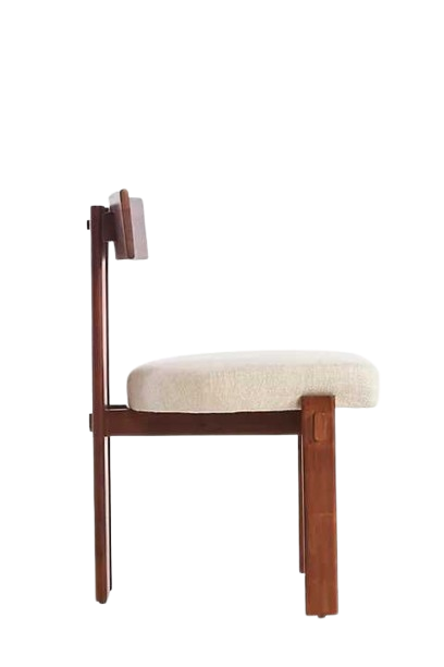 Plush Cushion Upholstered Oak Wood Dining Chairs