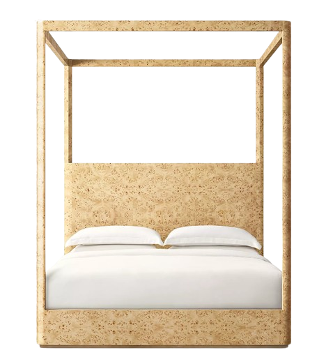 Italian Bedroom Solid Oak Wood Canopy Frame Bed