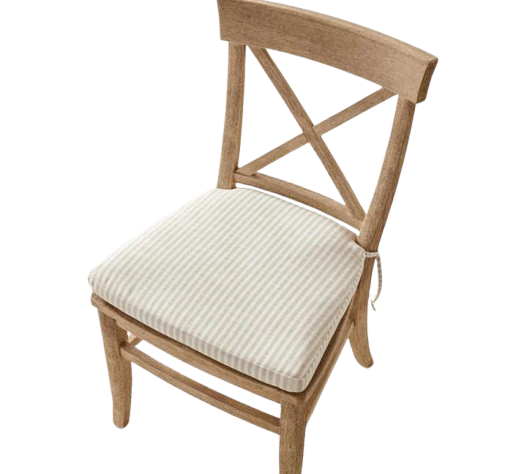 Wood Cross Back Upholstered Chair
