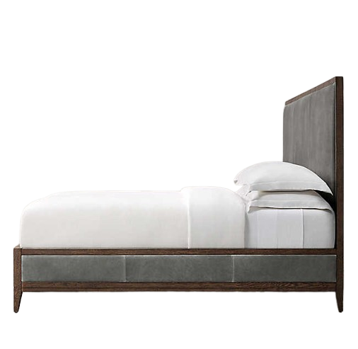 The Ava Bed Tailored Upholstery Leather Solid Wooden Leather Frame Beds