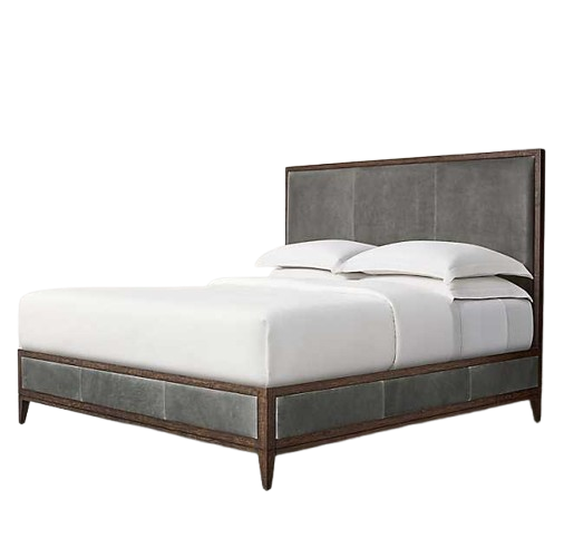 The Ava Bed Tailored Upholstery Leather Solid Wooden Leather Frame Beds