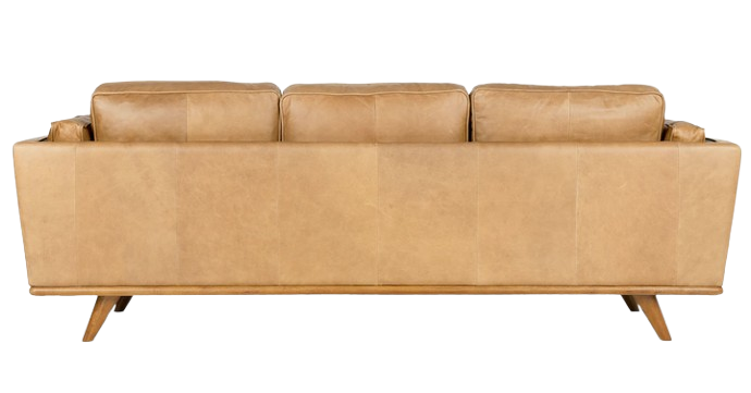 The Cache' Leather Solid Wooden Frame Sofa