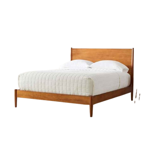 Luxury High Quality Mid-Century Design Bed Indoor Bedroom Furniture Solid Wood Beds